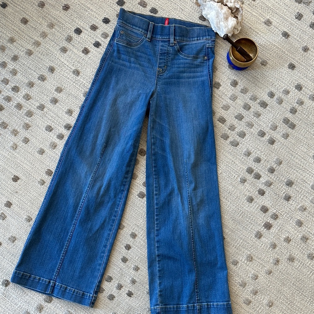 SPANX Flare & Wide Leg Blue Jeans